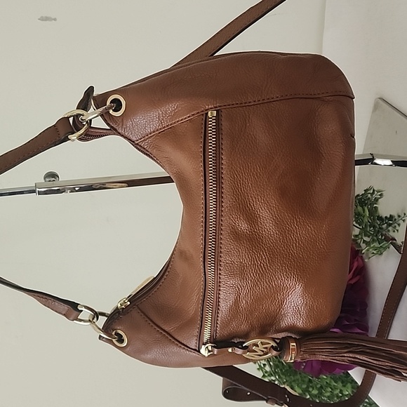 Michael Kors Brown Pebbled Leather Crossbody Shoulder Bag - Picture 1 of 12
